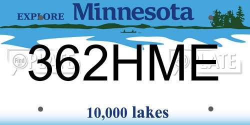 362HME Minnesota License Plate