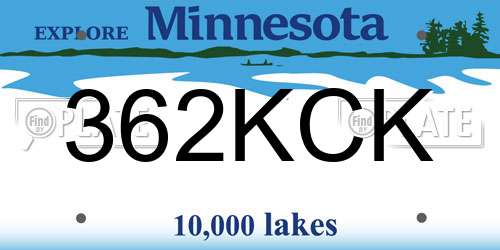 362KCK Minnesota License Plate
