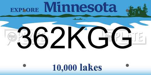 362KGG Minnesota License Plate