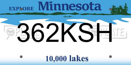 362KSH Minnesota License Plate
