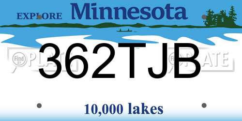 362TJB Minnesota License Plate