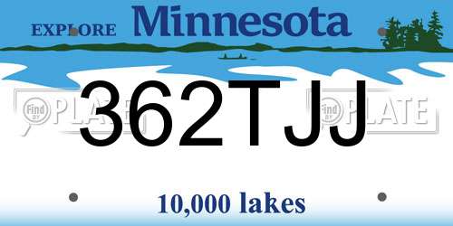 362TJJ Minnesota License Plate