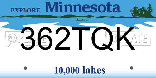 362TQK Minnesota License Plate