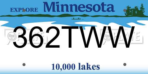 362TWW Minnesota License Plate