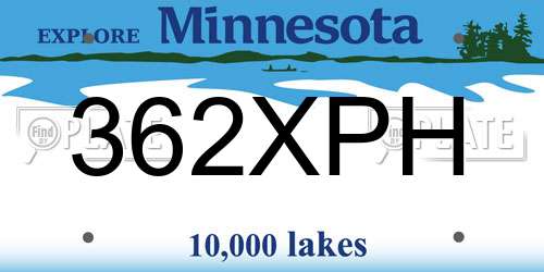 362XPH Minnesota License Plate