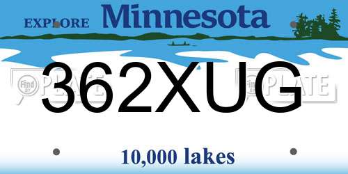 362XUG Minnesota License Plate