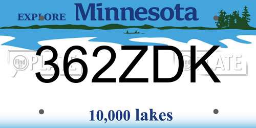 362ZDK Minnesota License Plate