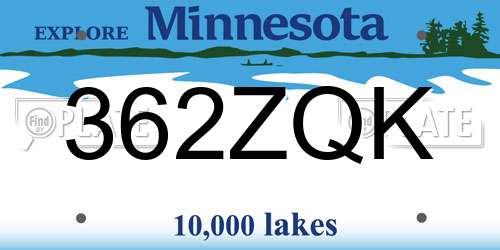 362ZQK Minnesota License Plate