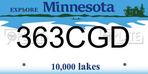 363CGD Minnesota License Plate