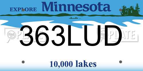 363LUD Minnesota License Plate