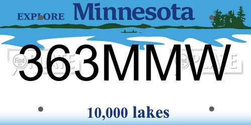 363MMW Minnesota License Plate