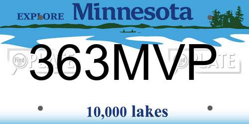 363MVP Minnesota License Plate