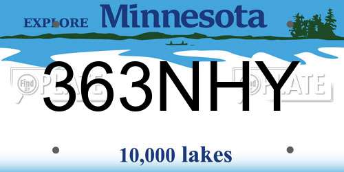 363NHY Minnesota License Plate