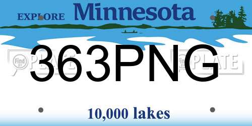 363PNG Minnesota License Plate