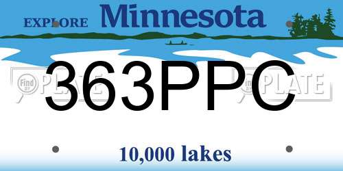 363PPC Minnesota License Plate