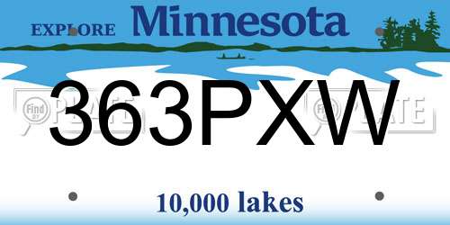 363PXW Minnesota License Plate