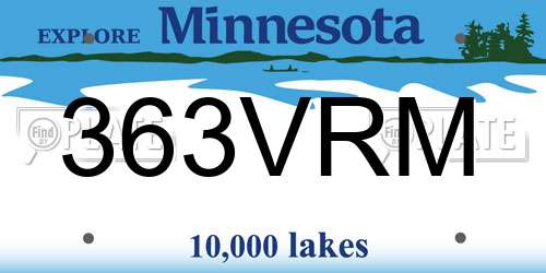 363VRM Minnesota License Plate