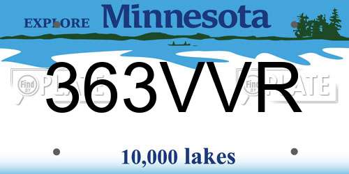 363VVR Minnesota License Plate