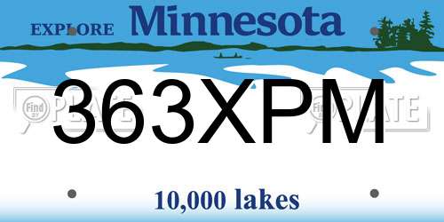 363XPM Minnesota License Plate
