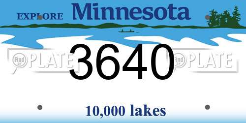 3640 Minnesota License Plate