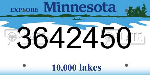 3642450 Minnesota License Plate