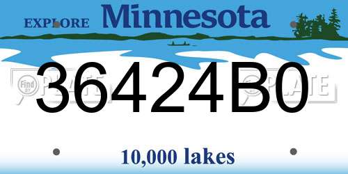 36424B0 Minnesota License Plate