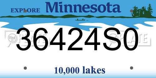 36424S0 Minnesota License Plate