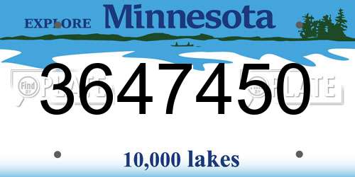 3647450 Minnesota License Plate