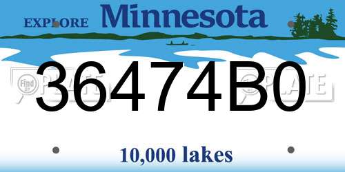 36474B0 Minnesota License Plate