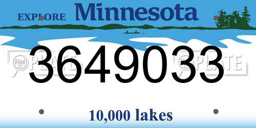 3649033 Minnesota License Plate