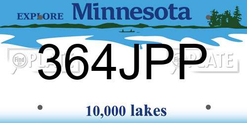 364JPP Minnesota License Plate