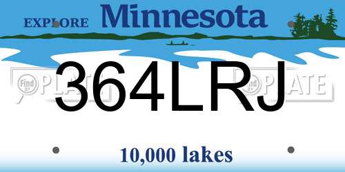 364LRJ Minnesota License Plate