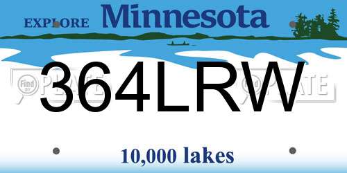 364LRW Minnesota License Plate