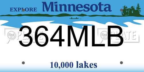 364MLB Minnesota License Plate