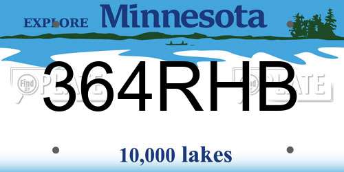 364RHB Minnesota License Plate