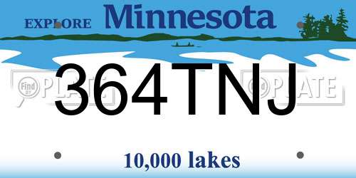 364TNJ Minnesota License Plate