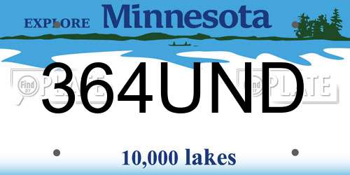 364UND Minnesota License Plate