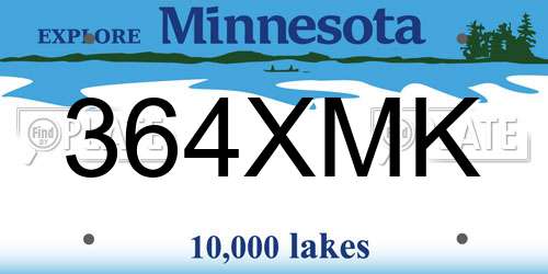 364XMK Minnesota License Plate