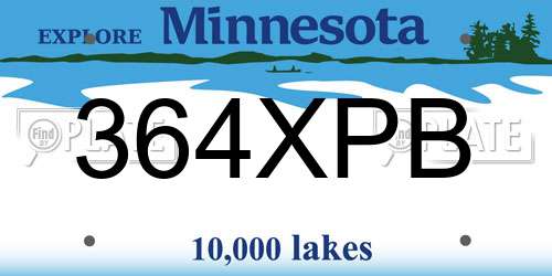 364XPB Minnesota License Plate