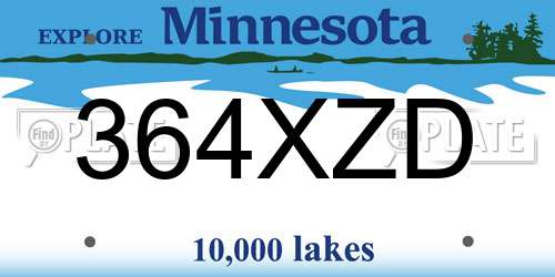 364XZD Minnesota License Plate
