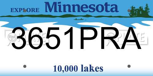 3651PRA Minnesota License Plate