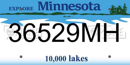 36529MH Minnesota License Plate