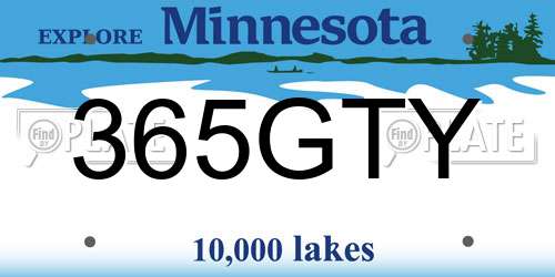 365GTY Minnesota License Plate