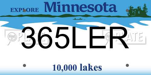 365LER Minnesota License Plate