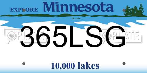 365LSG Minnesota License Plate