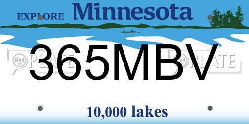 365MBV Minnesota License Plate