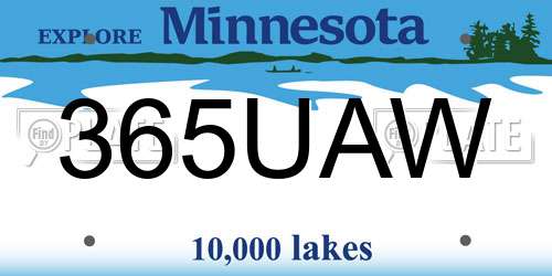 365UAW Minnesota License Plate
