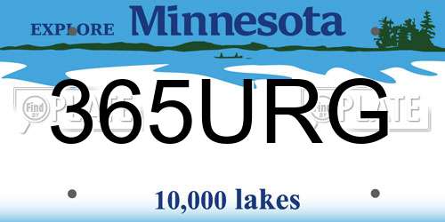 365URG Minnesota License Plate