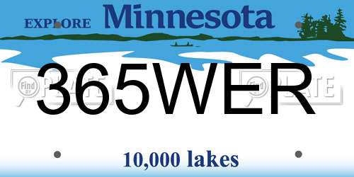 365WER Minnesota License Plate