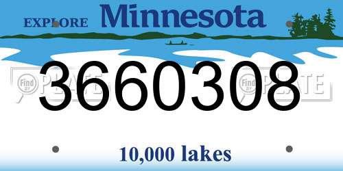 3660308 Minnesota License Plate